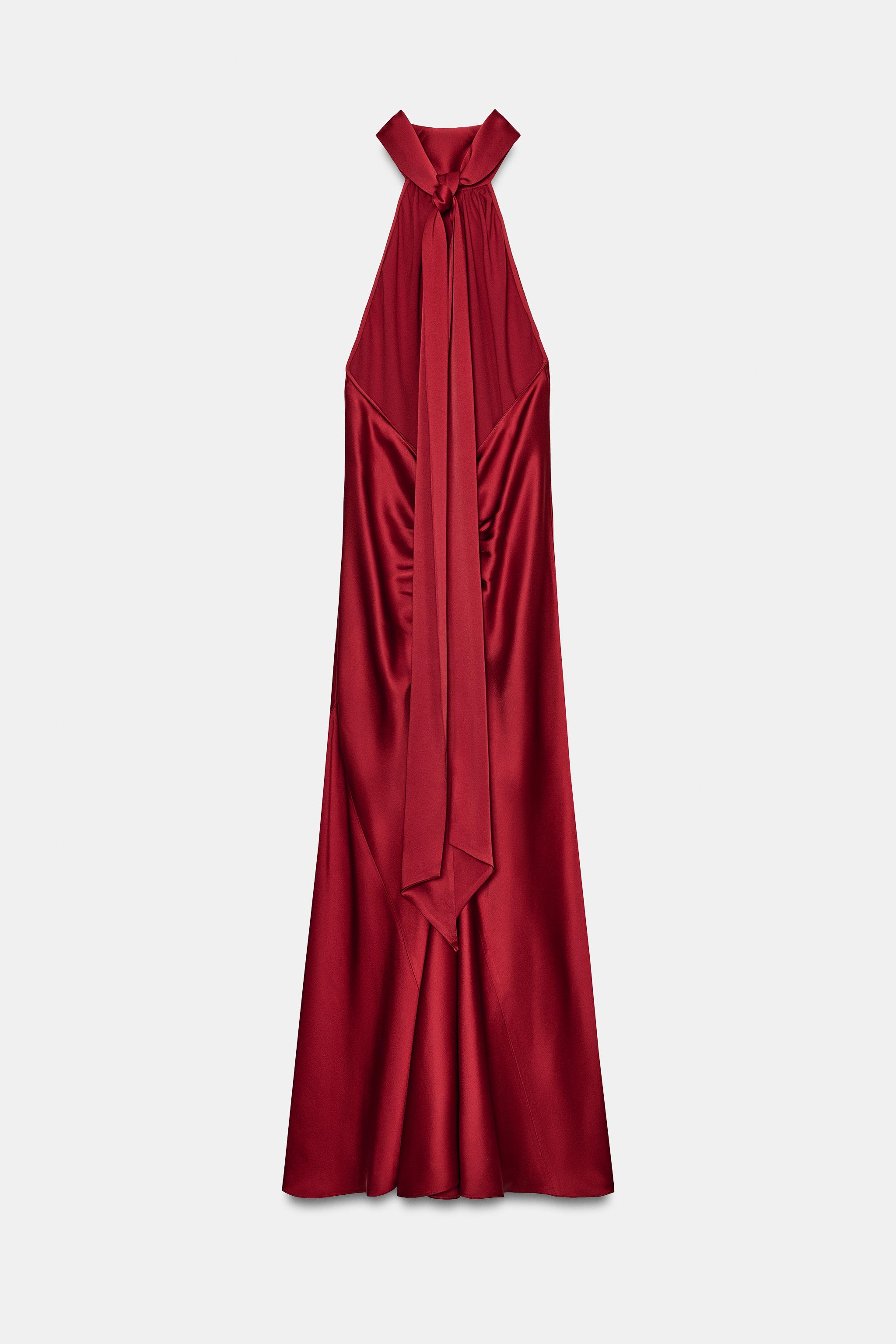 ZW COLLECTION SATIN EFFECT HALTER DRESS